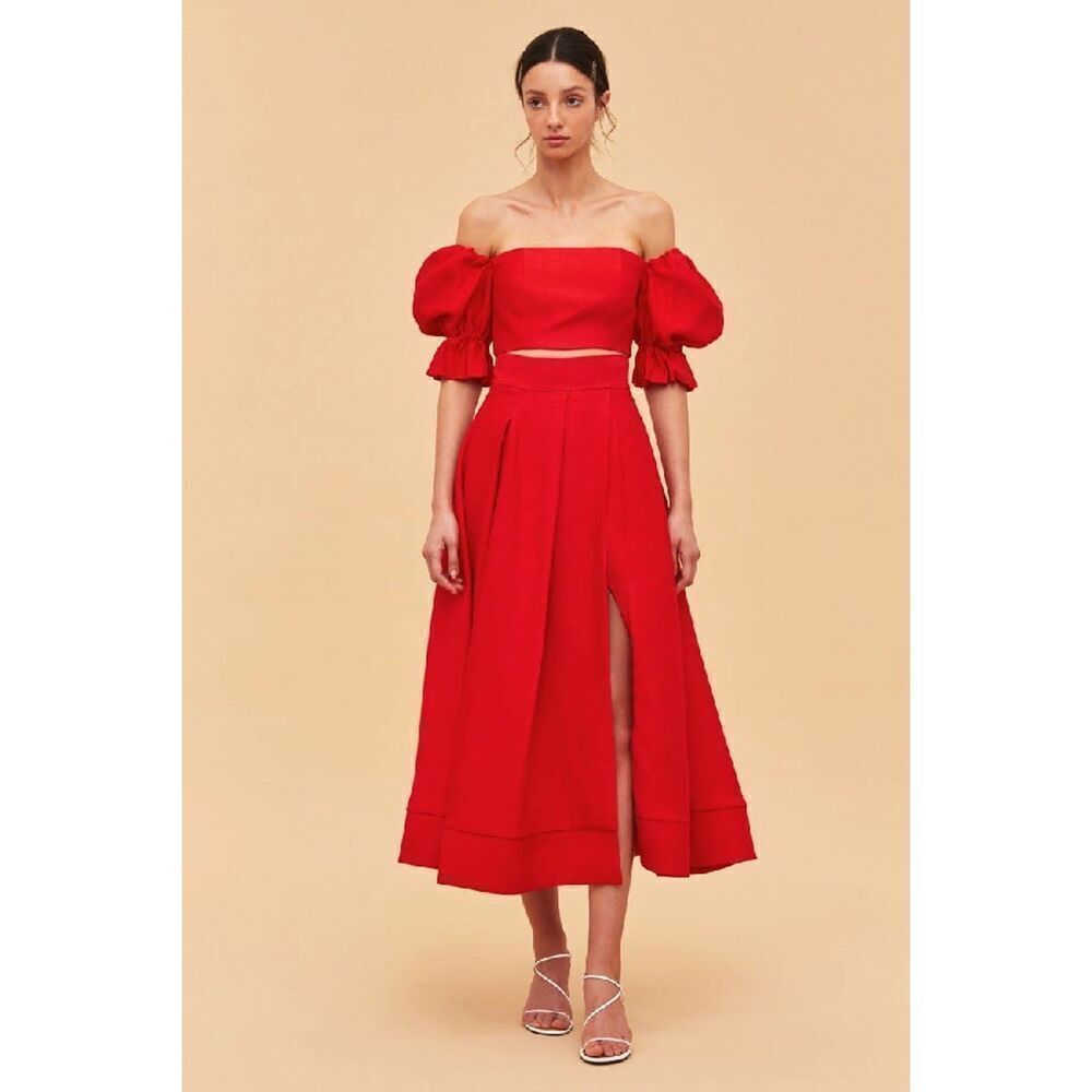 ✨C/MEO Collective Still Feel Pleated Red Sz XS Skirt✨